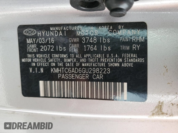 2016 Hyundai Veloster z VIN KMHTC6AD6GU298223, wystawiony jako Copart lot #54957445 z przebiegiem 92 525 mil mil oraz Czysty tytuł • Clean title. Historia ofert i sprzedaży dostępna na DreamBid. Obrazek 12.