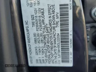 2016 Acura RDX Technology с VIN 5J8TB4H59GL022054, выставлен на аукционе Copart как лот 53185255 с пробегом 76 324 миль миль и Списание • Salvage title. История ставок и продаж доступна на DreamBid. Изображение 13.