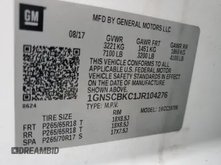 2018 Chevrolet Tahoe LT с VIN 1GNSCBKC1JR104276, выставлен на аукционе Copart как лот 59323385 с пробегом 188 456 миль миль и Чистый • Clean title. История ставок и продаж доступна на DreamBid. Изображение 13.