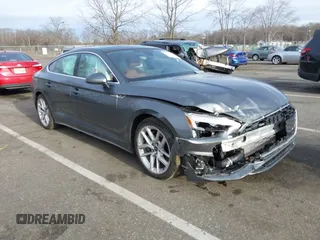 2023 Audi A5 Sportback S line Premium Plus with VIN WAUFACF5XPA055830, listed as a IAAI auction lot 41506151 with 10,562 mi miles. Bid and sale history available at carsss.com. Image 1.