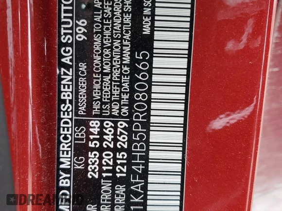 2023 Mercedes-Benz C 300 с VIN W1KAF4HB5PR080665, выставлен на аукционе Copart как лот 55950855 с пробегом 61 804 миль миль и Списание • Salvage title. История ставок и продаж доступна на DreamBid. Изображение 12.