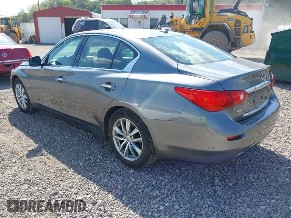 2014 Infiniti Q50 Premium with VIN JN1BV7AR4EM700333, listed as a IAAI auction lot 42109470 with 91,408 mi miles. Bid and sale history available at carsss.com. Image 3.