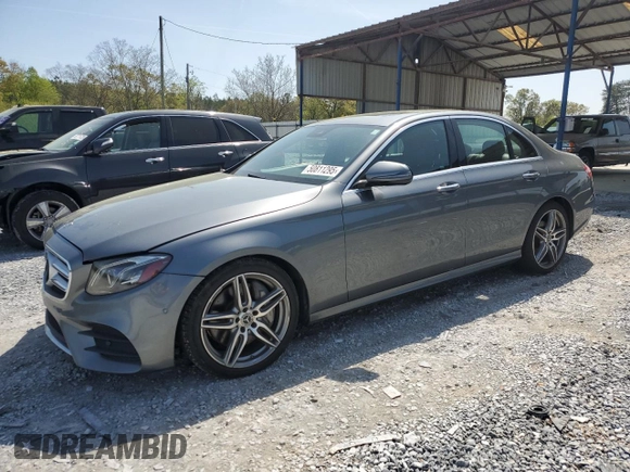 2018 Mercedes-Benz E 300 with VIN WDDZF4JB7JA336307, listed as a Copart auction lot 50811295 with 59,105 mi miles and Salvage title. Bid and sale history available at DreamBid. Image 1.