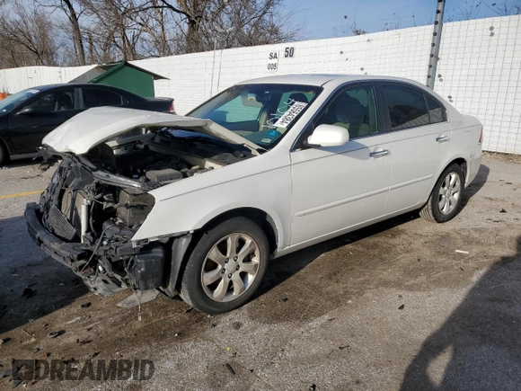 2007 Kia Optima EX with VIN KNAGE124475134560, listed as a Copart auction lot 85564384 with 106,233 mi miles and Salvage Title. Bid and sale history available at carsss.com. Image 1.