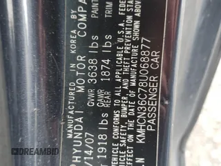 2008 Hyundai Accent SE with VIN KMHCN36C78U068877, listed as a Copart auction lot 46118385 with 159,615 mi miles and Salvage Title. Bid and sale history available at carsss.com. Image 12.