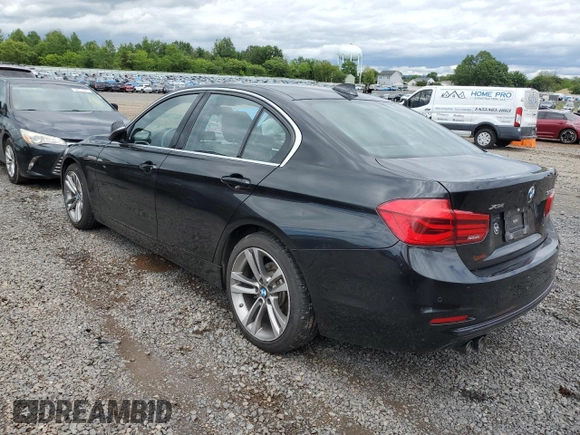 2018 BMW 3 Series 330i xDrive with VIN WBA8D9C52JA616441, listed as a Copart auction lot 57772975 with 55,513 mi miles and Salvage title. Bid and sale history available at DreamBid. Image 2.