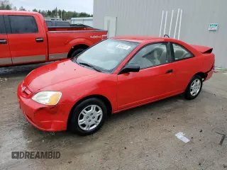 2001 Honda Civic LX with VIN 1HGEM215X1L107638, listed as a Copart auction lot 80860374 with 281,478 mi miles and Non Repairable. Bid and sale history available at carsss.com. Image 1.