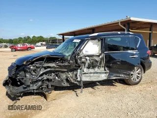 2017 Infiniti QX80 with VIN JN8AZ2NF8H9645395, listed as a Copart auction lot 57161274 with 0 mi miles and Salvage Title. Bid and sale history available at carsss.com. Image 1.