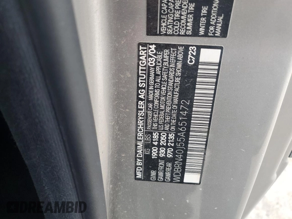 2005 Mercedes-Benz C 230 Kompressor with VIN WDBRN40J55A651472, listed as a Copart auction lot 49505994 with 266,385 mi miles and Salvage title. Bid and sale history available at DreamBid. Image 13.