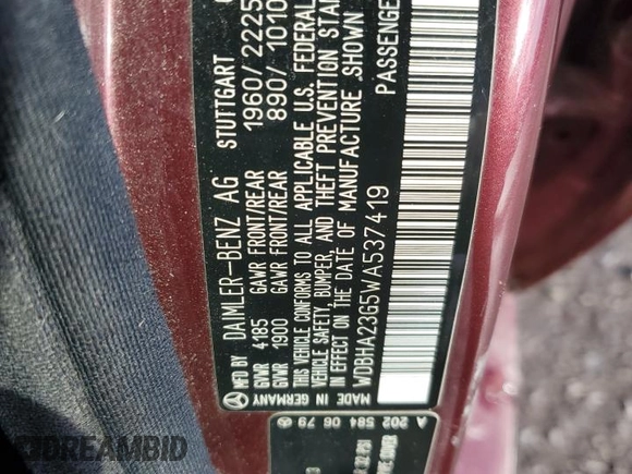 1998 Mercedes-Benz C 230/260/280/320 with VIN WDBHA23G5WA537419, listed as a Copart auction lot 88290375 with 150,179 mi miles and Salvage Title. Bid and sale history available at carsss.com. Image 13.