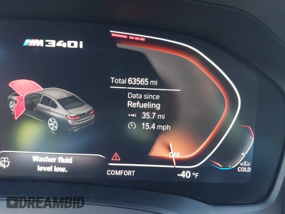 2020 BMW 3 Series M340i with VIN WBA5U7C00LA286622, listed as a IAAI auction lot 41837096 with 63,565 mi miles and . Bid and sale history available at DreamBid. Image 16.
