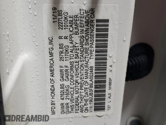 2020 Acura TLX w/Advance Pkg with VIN 19UUB3F86LA002488, listed as a Copart auction lot 87727845 with 91,713 mi miles and Salvage Title. Bid and sale history available at carsss.com. Image 13.