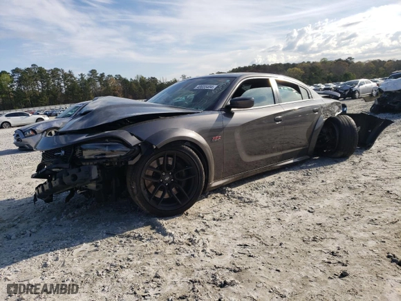 2022 Dodge Charger Scat Pack with VIN 2C3CDXGJ3NH191395, listed as a Copart auction lot 48655404 with 25,444 mi miles and Salvage Title. Bid and sale history available at carsss.com. Image 1.