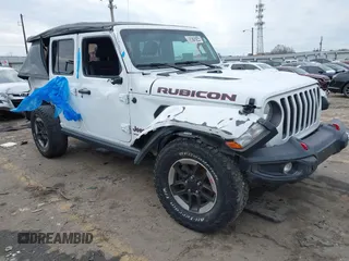 2022 Jeep Wrangler Unlimited Rubicon z VIN 1C4HJXFN4NW123610, wystawiony jako IAAI lot #41396002 z przebiegiem 45 083 mil mil oraz . Historia ofert i sprzedaży dostępna na DreamBid. Obrazek 1.