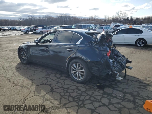 2014 Infiniti Q50 Premium with VIN JN1BV7AR7EM689683, listed as a Copart auction lot 49952785 with 149,848 mi miles and Salvage Title. Bid and sale history available at carsss.com. Image 2.