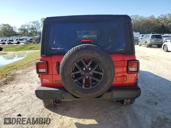2023 Jeep Wrangler Sport with VIN 1C4HJXDG0PW578994, listed as a Copart auction lot 48858185 with 25,866 mi miles and Salvage Title. Bid and sale history available at DreamBid. Image 6.