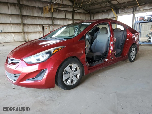 2016 Hyundai Elantra GL with VIN 5NPDH4AE9GH697158, listed as a Copart auction lot 42976805 with 67,883 mi miles and Salvage Title. Bid and sale history available at carsss.com. Image 1.