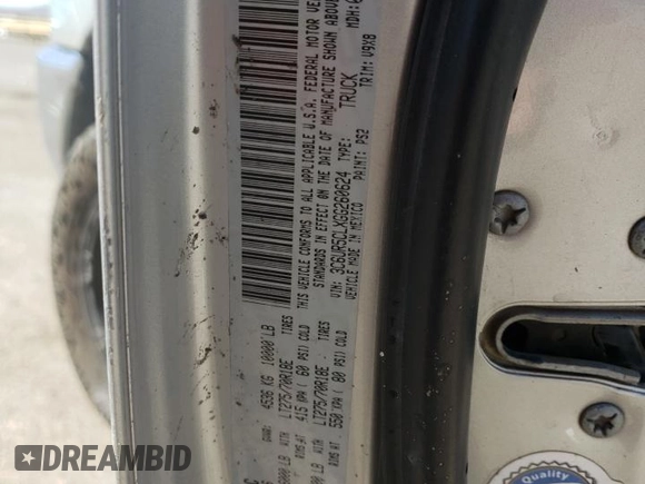 2016 Ram 2500 Tradesman с VIN 3C6UR5CLXGG260624, выставлен на аукционе Copart как лот 51444545 с пробегом 124 584 миль миль и Списание • Salvage title. История ставок и продаж доступна на DreamBid. Изображение 13.