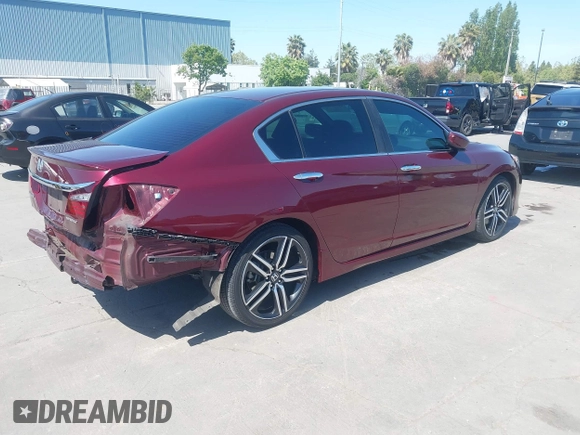 2016 Honda Accord Sport with VIN 1HGCR2F51GA040210, listed as a IAAI auction lot 42153225 with 104,615 mi miles and . Bid and sale history available at DreamBid. Image 4.