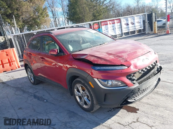 2022 Hyundai Kona SEL with VIN KM8K6CAB2NU890103, listed as a IAAI auction lot 41241709 with 54,868 mi miles. Bid and sale history available at carsss.com. Image 1.
