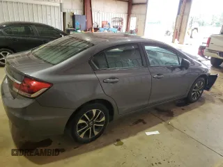 2015 Honda Civic EX with VIN 19XFB2F80FE702560, listed as a Copart auction lot 54255285 with 113,131 mi miles and Salvage Title. Bid and sale history available at DreamBid. Image 3.