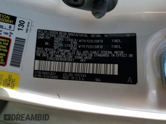 2017 Toyota Sienna SE z VIN 5TDXZ3DC9HS870641, wystawiony jako Copart lot #54788935 z przebiegiem 109 879 mil mil oraz Szkoda całkowita • Salvage title. Historia ofert i sprzedaży dostępna na DreamBid. Obrazek 13.