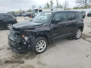 2023 Jeep Renegade Latitude with VIN ZACNJDB18PPP36797, listed as a Copart auction lot 52156255 with 14,967 mi miles and Salvage Title. Bid and sale history available at carsss.com. Image 1.