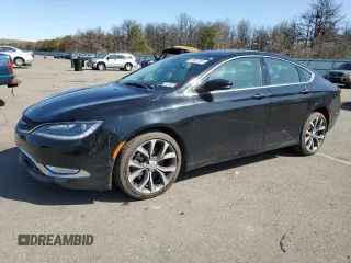 2015 Chrysler 200 C with VIN 1C3CCCEG6FN656473, listed as a Copart auction lot 51035755 with 66,500 mi miles and Salvage Title. Bid and sale history available at carsss.com. Image 1.