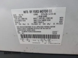 2018 Ford Explorer XLT with VIN 1FM5K7D86JGB29969, listed as a IAAI auction lot 41335917 with 63,253 mi miles and . Bid and sale history available at DreamBid. Image 9.