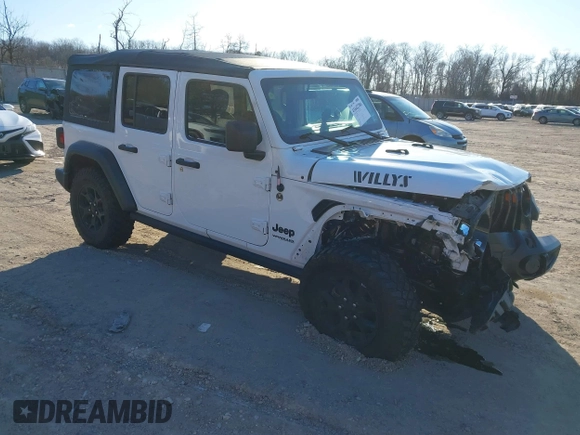 2021 Jeep Wrangler Unlimited Sport S with VIN 1C4HJXDG5MW697149, listed as a IAAI auction lot 41642386 with 71,253 mi miles. Bid and sale history available at carsss.com. Image 1.