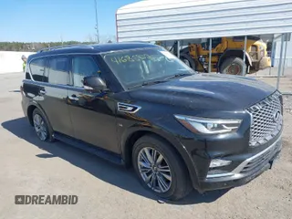 2018 Infiniti QX80 with VIN JN8AZ2NF7J9663781, listed as a IAAI auction lot 41685502 with 112,876 mi miles. Bid and sale history available at carsss.com. Image 1.