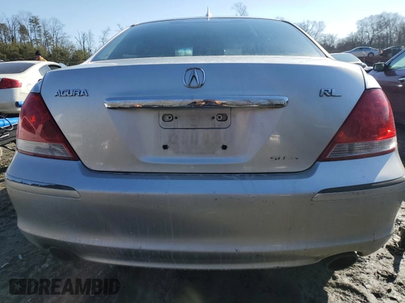 2005 Acura RL with VIN JH4KB16565C006773, listed as a Copart auction lot 42391075 with 203,355 mi miles and Salvage Title. Bid and sale history available at carsss.com. Image 6.