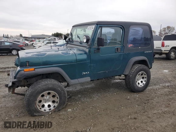 1995 Jeep Wrangler S with VIN 1J4FY19P1SP237075, listed as a Copart auction lot 84763794 with 201,888 mi miles and Salvage Title. Bid and sale history available at carsss.com. Image 1.