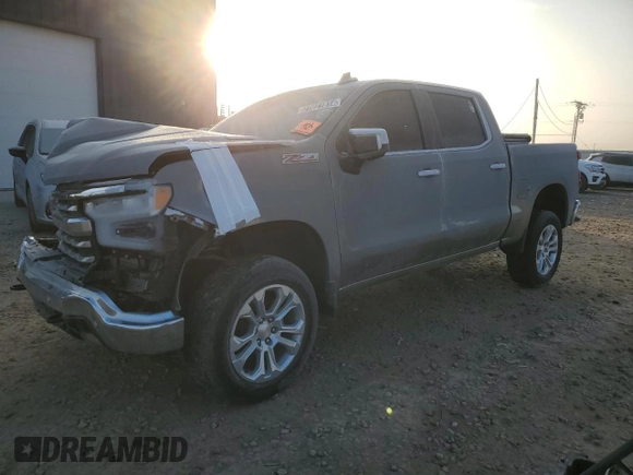 2023 Chevrolet Silverado 1500 LTZ with VIN 1GCUDGE8XPZ197178, listed as a Copart auction lot 81962514 with 0 mi miles and Salvage Title. Bid and sale history available at carsss.com. Image 1.