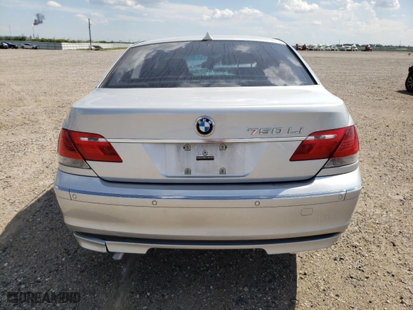 2008 BMW 7 Series 750Li with VIN WBAHN83528DT77781, listed as a Copart auction lot 69617093 with 0 mi miles and Salvage Title. Bid and sale history available at carsss.com. Image 6.