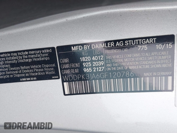 2016 Mercedes-Benz SLK 300 z VIN WDDPK3JA6GF120786, wystawiony jako IAAI lot #42194863 z przebiegiem 114 125 mil mil oraz . Historia ofert i sprzedaży dostępna na DreamBid. Obrazek 9.