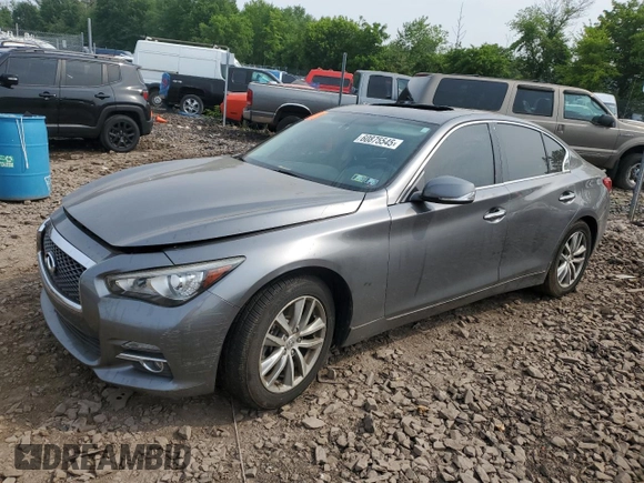 2015 Infiniti Q50 Premium with VIN JN1BV7ARXFM421115, listed as a Copart auction lot 60875545 with 84,549 mi miles and Salvage title. Bid and sale history available at DreamBid. Image 1.