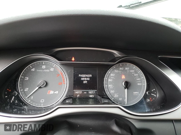 2013 Audi S4 Prestige with VIN WAUKGAFL4DA141582, listed as a Copart auction lot 45417075 with 140,727 mi miles and Salvage Title. Bid and sale history available at carsss.com. Image 9.