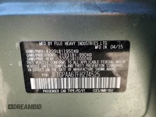 2015 Subaru Impreza 2.0i с VIN JF1GPAA67FH274525, выставлен на аукционе Copart как лот 49233955 с пробегом 128 361 миль миль и Списание • Salvage title. История ставок и продаж доступна на DreamBid. Изображение 12.