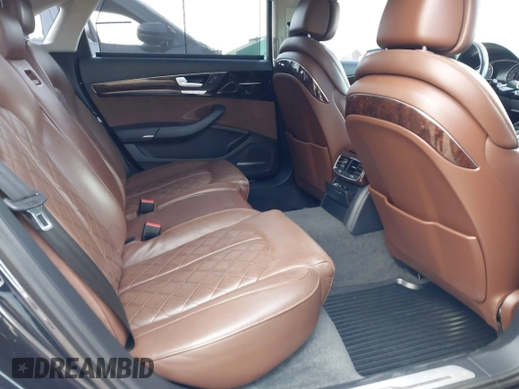 2017 Audi A8 L with VIN WAU44AFDXHN006857, listed as a IAAI auction lot 41758062 with 88,385 mi miles. Bid and sale history available at carsss.com. Image 8.