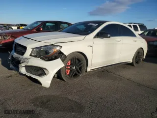 2014 Mercedes-Benz CLA-Class CLA 45 AMG with VIN WDDSJ5CB9EN142167, listed as a Copart auction lot 43187375 with 113,105 mi miles and Salvage Title. Bid and sale history available at carsss.com. Image 1.