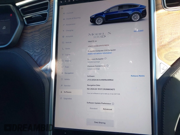 2017 Tesla Model X 90D z VIN 5YJXCBE21HF076514, wystawiony jako IAAI lot #41559020 z przebiegiem 108 573 mil mil oraz . Historia ofert i sprzedaży dostępna na DreamBid. Obrazek 18.