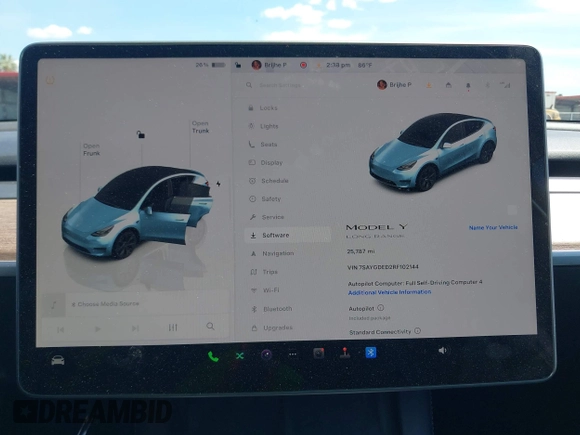 2024 Tesla Model Y с VIN 7SAYGDED2RF102144, выставлен на аукционе IAAI как лот 42278757 с пробегом 25 787 миль миль и . История ставок и продаж доступна на DreamBid. Изображение 7.