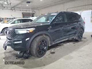 2022 Ford Explorer ST-Line with VIN 1FMSK8KH1NGC15546, listed as a Copart auction lot 84801794 with 37,745 mi miles and Salvage Title. Bid and sale history available at carsss.com. Image 1.