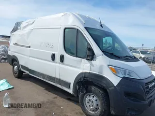 2023 Ram ProMaster Cargo with VIN 3C6LRVDG9PE567047, listed as a IAAI auction lot 41748863 with 186,717 mi miles. Bid and sale history available at carsss.com. Image 1.
