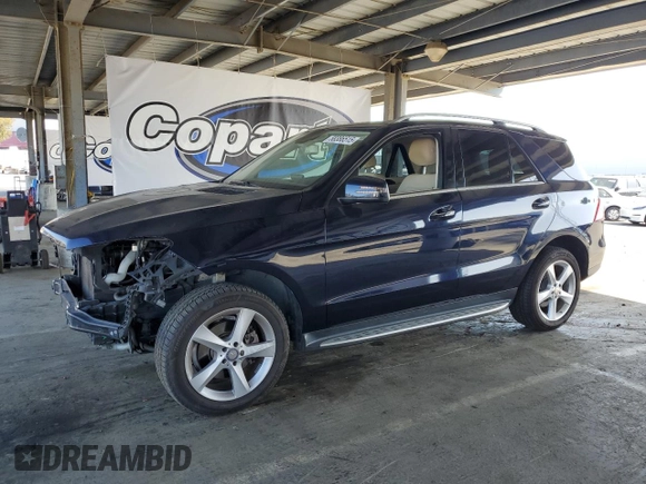 2016 Mercedes-Benz GLE 350 with VIN 4JGDA5JB9GA676927, listed as a Copart auction lot 58386515 with 78,132 mi miles and Salvage title. Bid and sale history available at DreamBid. Image 1.