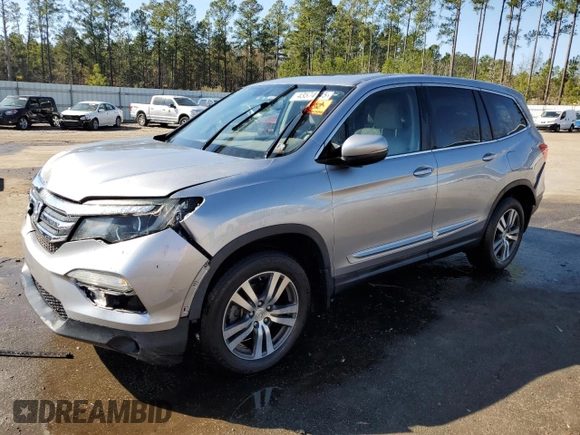 2017 Honda Pilot EX-L with VIN 5FNYF6H56HB030217, listed as a Copart auction lot 43574145 with 91,996 mi miles and Salvage Title. Bid and sale history available at DreamBid. Image 1.