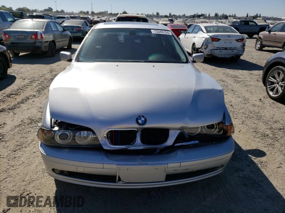2002 BMW 5 Series 530iA with VIN WBADT63452CH97129, listed as a Copart auction lot 73349124 with 64,431 mi miles and Salvage Title. Bid and sale history available at carsss.com. Image 5.
