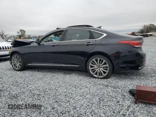 2018 Genesis G80 Ultimate with VIN KMHGN4JF7JU216279, listed as a Copart auction lot 42200505 with 52,514 mi miles and Salvage Title. Bid and sale history available at DreamBid. Image 2.