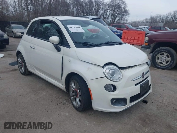 2015 FIAT 500 Sport with VIN 3C3CFFBR3FT509185, listed as a IAAI auction lot 41739081 with 23,555 mi miles. Bid and sale history available at carsss.com. Image 1.